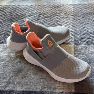 Reebok Women's Gray and Pink Slip-On Shoes